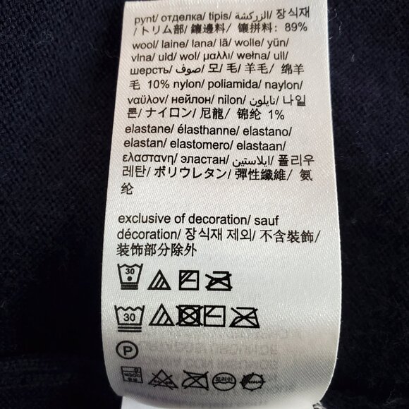 CALVIN KLEIN SZ XL Men's Extra Fine Merino Wool Zip Front Cardigan Sweater Navy - Picture 7 of 9